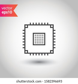 Processor vector icon. CPU microprocessor flat sign. Computer chip symbol. EPS 10 micro chip flat pictogram Processor vector icon. CPU microprocessor flat sign. Computer chip symbol. EPS 10 micro chip flat pictogram