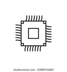 Processor vector icon. CPU microprocessor flat sign design. Computer chip symbol. Micro chip pictogram. Processor icon. CPU sign. UX UI icon