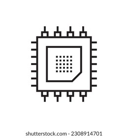 Processor vector icon. CPU microprocessor flat sign design. Computer chip symbol. Micro chip pictogram. Processor icon. CPU sign. UX UI icon