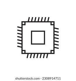 Processor vector icon. CPU microprocessor flat sign design. Computer chip symbol. Micro chip pictogram. Processor icon. CPU sign. UX UI icon