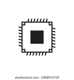 Processor vector icon. CPU microprocessor flat sign design. Computer chip symbol. Micro chip pictogram. Processor icon. CPU sign. UX UI icon