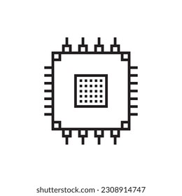 Processor vector icon. CPU microprocessor flat sign design. Computer chip symbol. Micro chip pictogram. Processor icon. CPU sign. UX UI icon