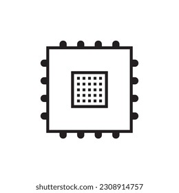Processor vector icon. CPU microprocessor flat sign design. Computer chip symbol. Micro chip pictogram. Processor icon. CPU sign. UX UI icon