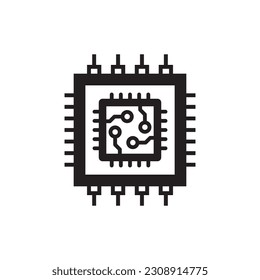 Processor vector icon. CPU microprocessor flat sign design. Computer chip symbol. Micro chip pictogram. Processor icon. CPU sign. UX UI icon