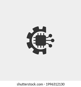 Processor vector icon for web and design