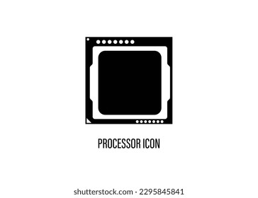 Processor vector icon for websites and mobile flat design. Mini CPU Icon Flat Style. Mobile CPU Vector. Phone CPU Illustration.