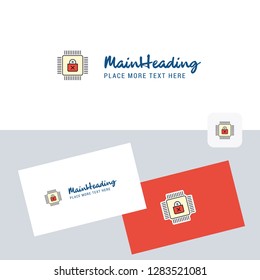 Processor  vector logotype with business card template. Elegant corporate identity. - Vector