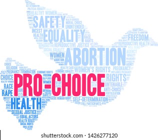 Pro-Choice word cloud on a white background. 