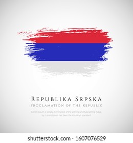 Proclamation of the republic of Republika Srpska. brush flag of Republika Srpska vector illustration. abstract concept of national brush flag background. brush stroke background.