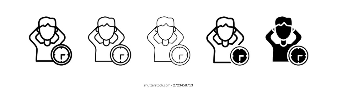Ilustración de conjunto de iconos diferentes de postergación