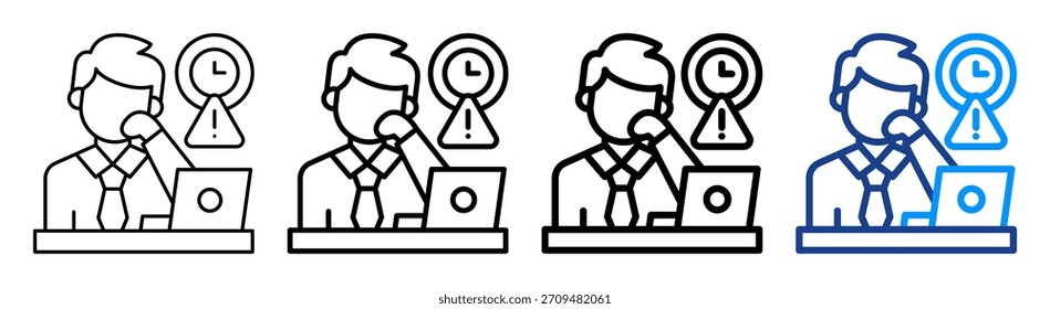 Conjunto de Colección de contorno diferente de icono de procrastinación