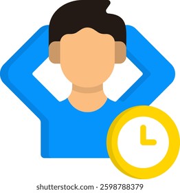 Procrastination Icon Flat Vector Illustration