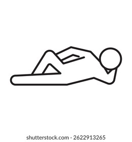 Ícone de procrastinação. Ilustração de funcionário preguiçoso e improdutivo no trabalho.