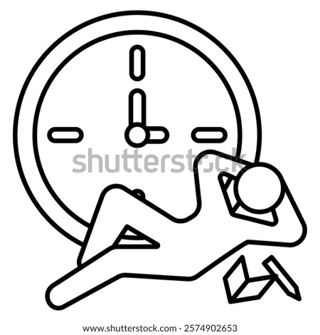 Procrastination Icon - Line Style - Cognitive Biases Theme