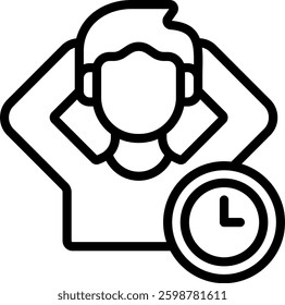 Procrastination Icon Outline Vector Illustration