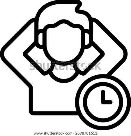 Procrastination Icon Outline Vector Illustration