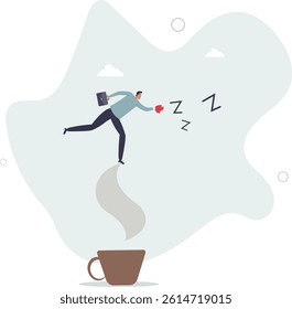 Procrastination and laziness, productivity and professional to fight with resistance and sleepy concept.flat character life .