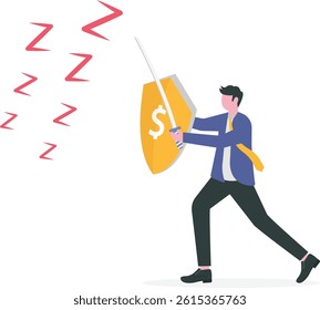 Procrastination and laziness, productivity and professional to fight with resistance and sleepy concept,

