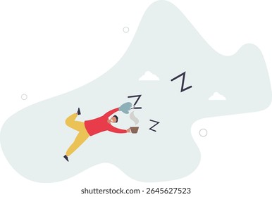 Procrastinação e preguiça, produtividade e profissional para lutar com resistência e conceito sonolento.