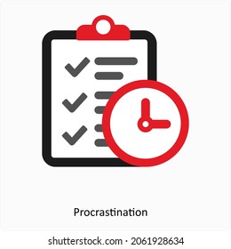 Procrastination or Scheduler Icon Concept