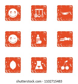 Procurement activity icons set. Grunge set of 9 procurement activity vector icons for web isolated on white background