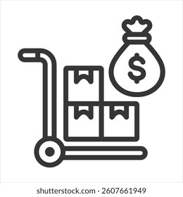 Procurement Budget Outline Icon Vector Illustration
