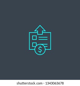 procurement concept blue line icon. Simple thin element on dark background. procurement concept outline symbol design. Can be used for web and mobile UI/UX