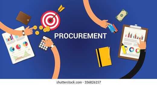 procurement concept with money and graph chart analysis