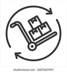 Procurement Cycle Outline Icon Vector Illustration