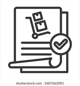 Procurement Documentation Outline Icon Vector Illustration