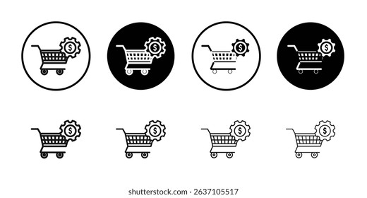 Procurement icon Black line art vector logo set