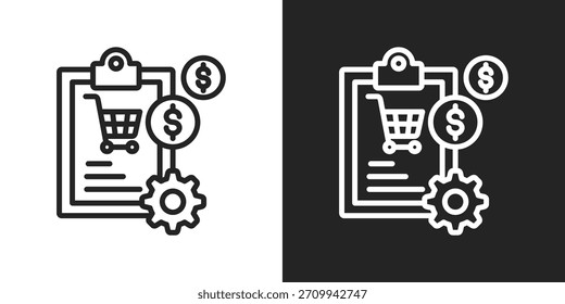 Ícone De Aquisição Em Estilo De Linha Preto-E-Branco