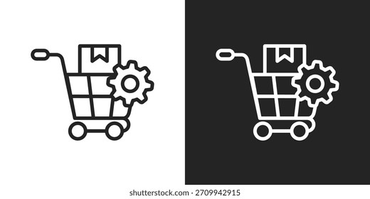 Ícone De Aquisição Em Estilo De Linha Preto-E-Branco