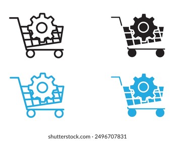 Procurement icon black and white vector outline sign