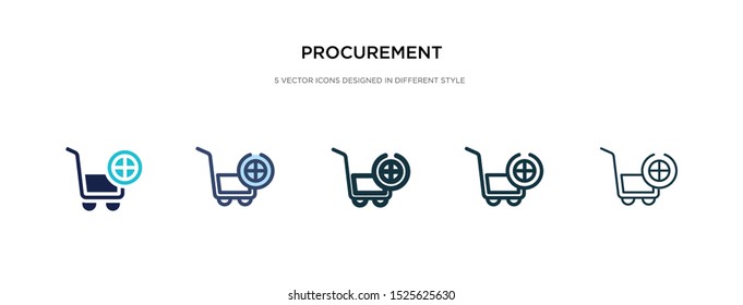 procurement icon in different style vector illustration. two colored and black procurement vector icons designed in filled, outline, line and stroke style can be used for web, mobile, ui