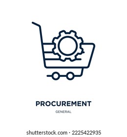 procurement icon from general collection. Thin linear procurement, business, supply outline icon isolated on white background. Line vector procurement sign, symbol for web and mobile