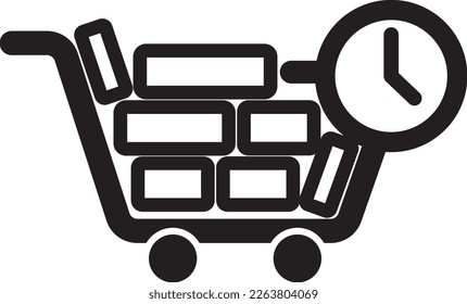 Procurement icon, Isolated outline stroke vector line illustration. shopping cart, basket symbol.