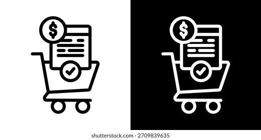 Ícone De Aquisição Da Ilustração De Vetor De Estilo Preto-E-Branco De Linha
