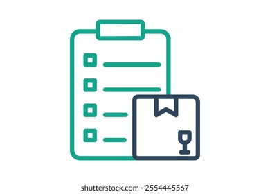 Procurement icon. line icon style. checklist with product. icon related to procurement. procurement management elements vector illustration