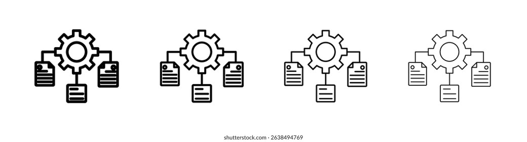 Procurement icon Outline sign symbol set