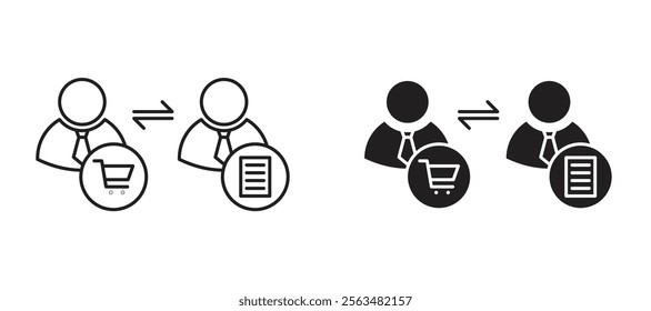 Procurement icons in outline and fill. vector illustration for ui.