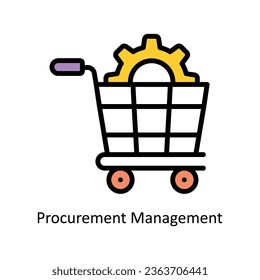 Procurement Management vector Filled outline Icon Design illustration. Human Resources Symbol on White background EPS 10 File 