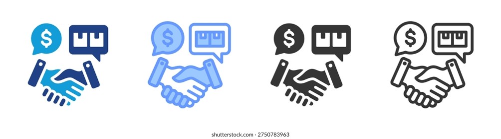 Procurement Negotiation icon set multiple style collection