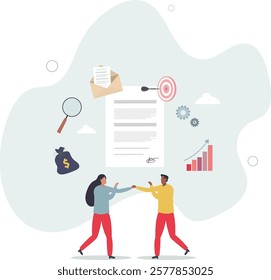 Procurement occupation with demand supply monitoring .Supplier communication, prices analysis and product purchase control .flat characters.