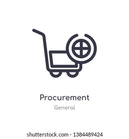 procurement outline icon. isolated line vector illustration from general collection. editable thin stroke procurement icon on white background