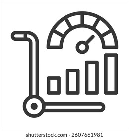 Procurement Performance Metric Outline Icon Vector Illustration
