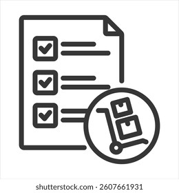 Procurement Planning Outline Icon Vector Illustration