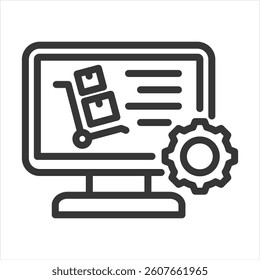 Procurement Software Outline Icon Vector Illustration