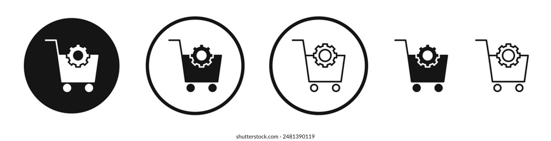 Procurement vector icon set in black and white color.