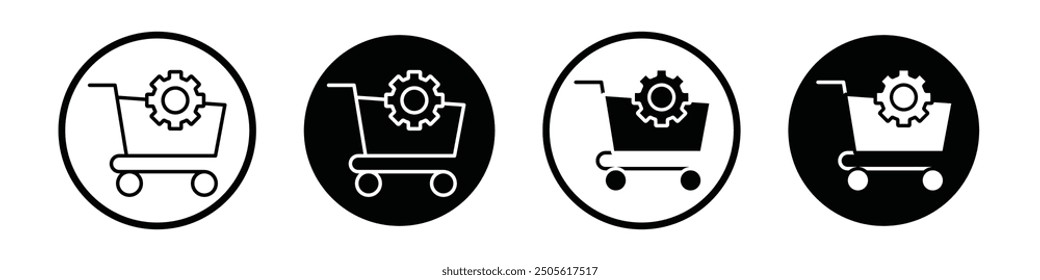 Procurement vector icon set black filled and outlined style.